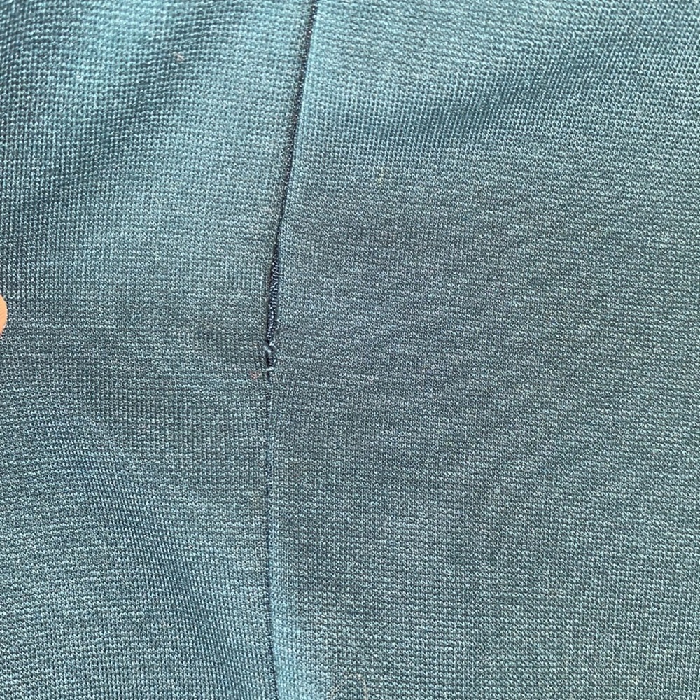 NWT Adrienne Vittadini Ponte Knit Ruffle Sheath Dress in Carolina Teal - 12 - Picture 8 of 12